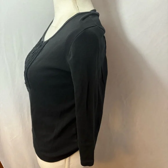 Jones New York Black Button-Down Top with Accents - Picture 5 of 9